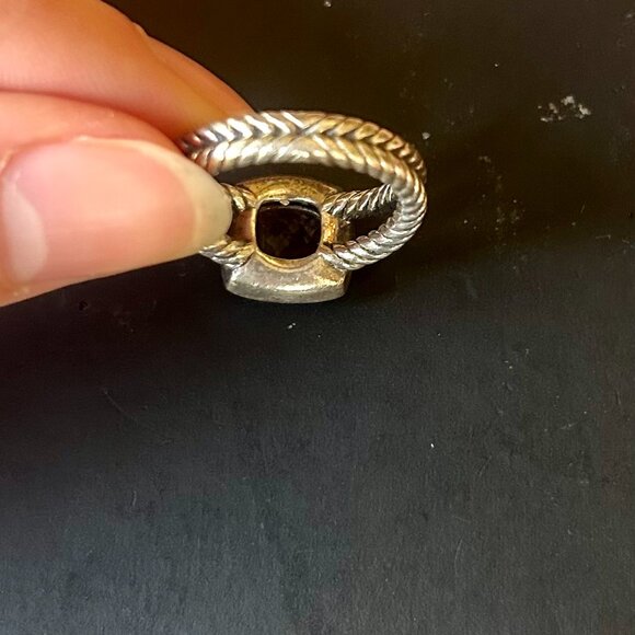 David Yurman Petite Albion Ring Morganite and Diamonds 7mm Size 5.5 - Picture 3 of 7